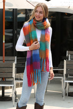Load image into Gallery viewer, CHECKERED PATTERN SCARF ORANGE SCARVES
