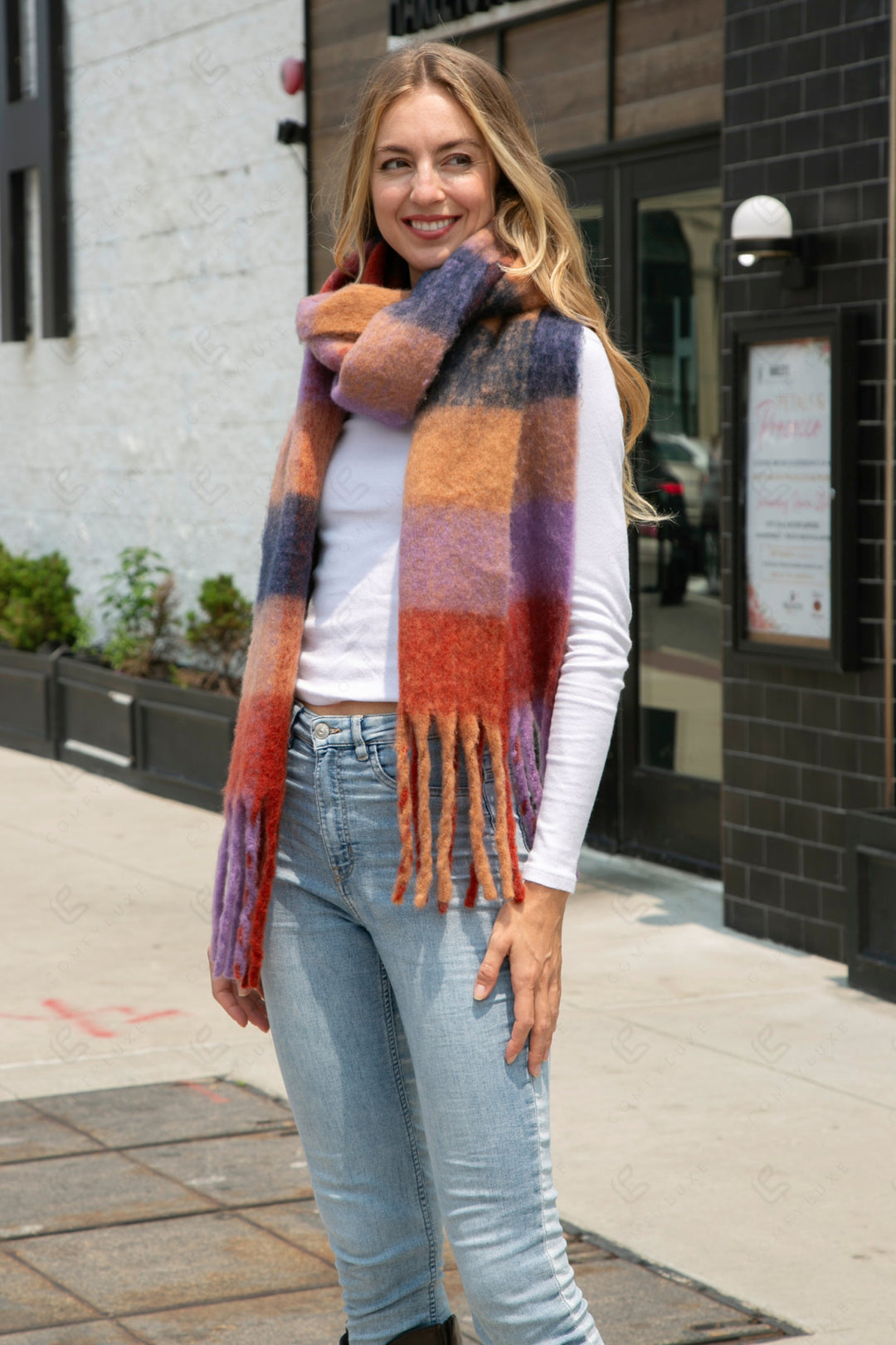 CHECKERED PATTERN SCARF SCARVES