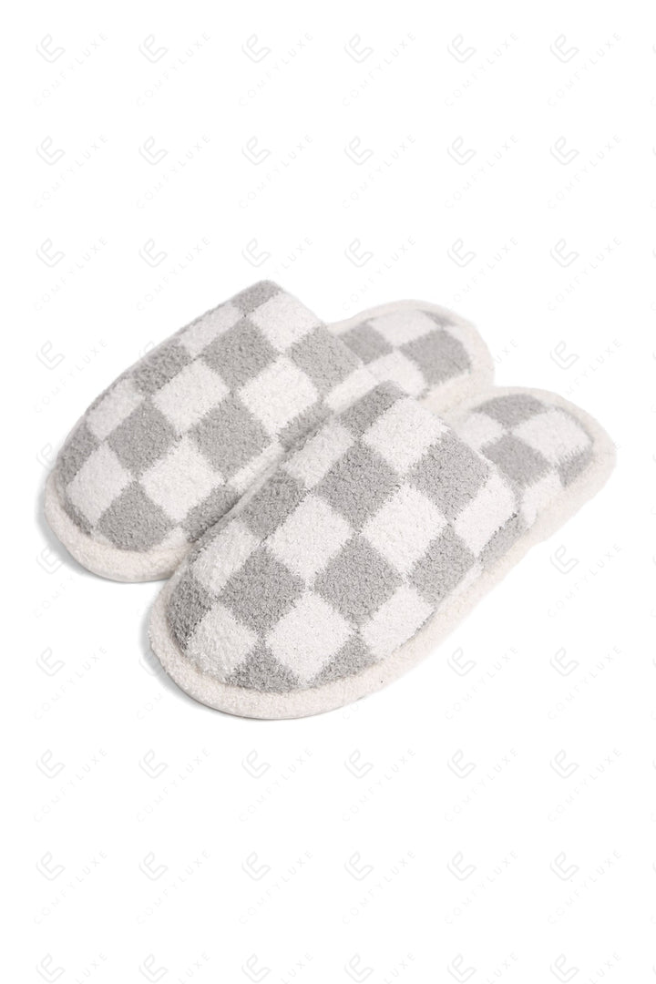 CHECKERED PATTERN SLIPPERS SLIPPERS/SLIDES