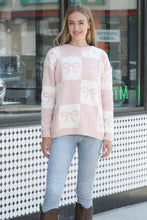 Load image into Gallery viewer, CHECKERED &amp; RIBBON PATTERN SWEATER APPAREL
