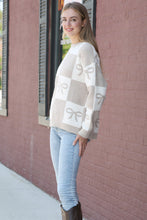 Load image into Gallery viewer, CHECKERED &amp; RIBBON PATTERN SWEATER APPAREL
