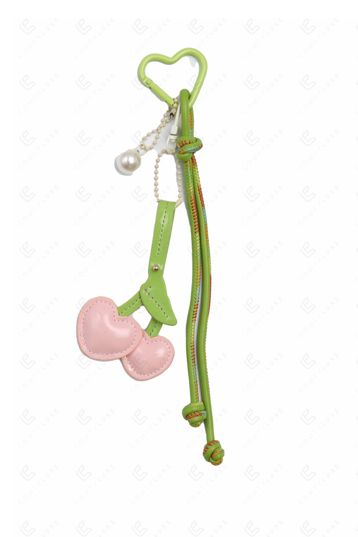 CHERRY KEYCHAIN/BAG CHARM PINK KEYCHAINS