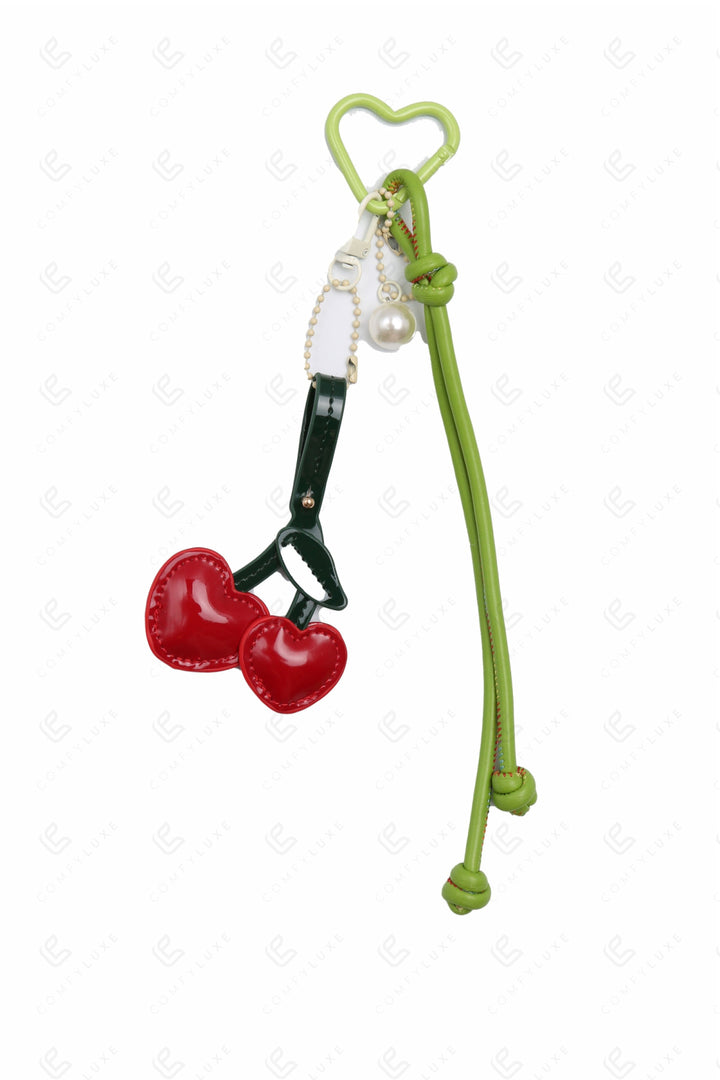 CHERRY KEYCHAIN/BAG CHARM RED KEYCHAINS