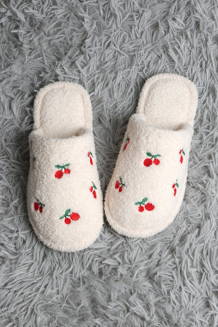CHERRY PATTERN SLIPPERS 01 / M/L SLIPPERS/SLIDES