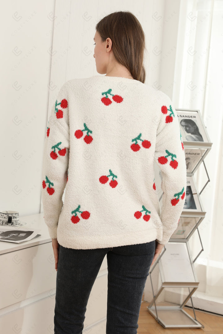 CHERRY PATTERN SWEATER CHERRY APPAREL