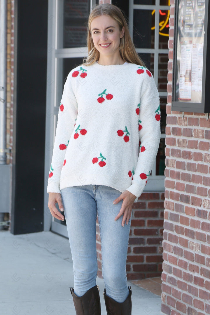 CHERRY PATTERN SWEATER CHERRY APPAREL