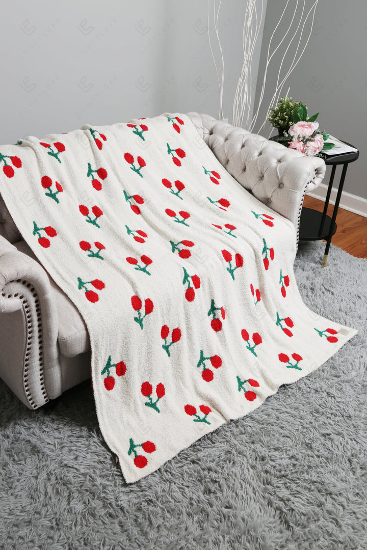 CHERRY PATTERN THROW BLANKET CHERRY THROW BLANKETS