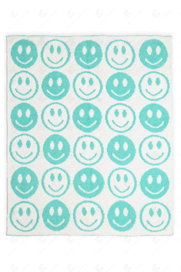CHILDREN’S MINI HAPPY FACE PATTERN THROW BLANKET THROW BLANKETS