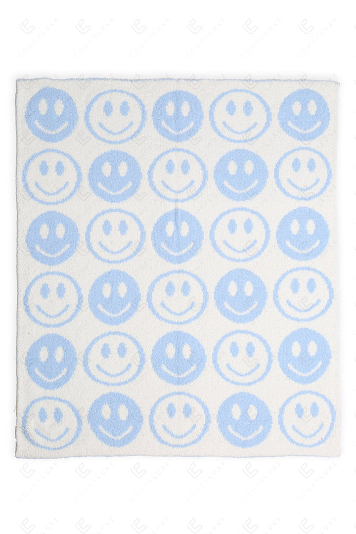 CHILDREN’S MINI HAPPY FACE PATTERN THROW BLANKET THROW BLANKETS