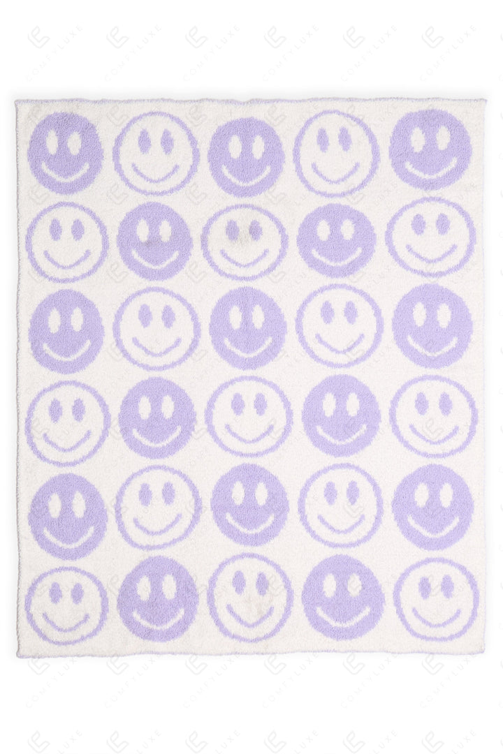 CHILDREN’S MINI HAPPY FACE PATTERN THROW BLANKET THROW BLANKETS