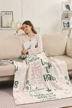 Load image into Gallery viewer, CHRISTMAS PATTERN THROW BLANKET PINK/GREEN THROW BLANKETS
