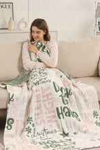 Load image into Gallery viewer, CHRISTMAS PATTERN THROW BLANKET PINK/GREEN THROW BLANKETS
