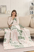Load image into Gallery viewer, CHRISTMAS PATTERN THROW BLANKET PINK/GREEN THROW BLANKETS
