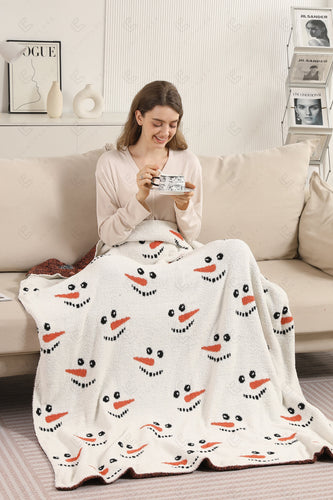 CHRISTMAS PATTERN THROW BLANKET WHITE THROW BLANKETS