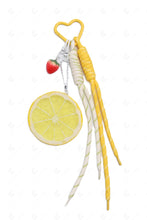 Load image into Gallery viewer, CITRUS &amp; STRAWBERRY KEYCHAIN/BAG CHARM YELLOW KEYCHAINS
