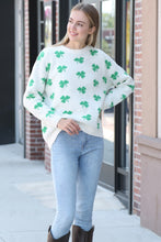 Load image into Gallery viewer, CLOVER PATTERN SWEATER GREEN APPAREL
