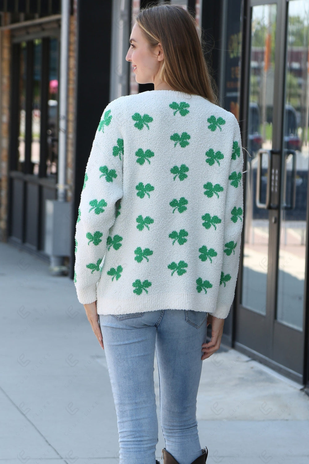 CLOVER PATTERN SWEATER GREEN APPAREL