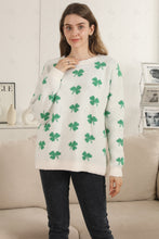 Load image into Gallery viewer, CLOVER PATTERN SWEATER GREEN APPAREL
