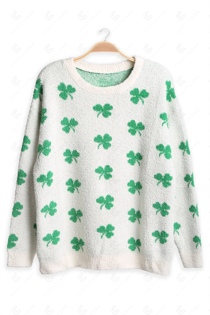 CLOVER PATTERN SWEATER GREEN APPAREL