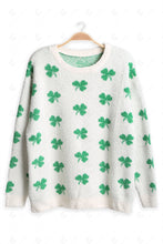 Load image into Gallery viewer, CLOVER PATTERN SWEATER GREEN APPAREL
