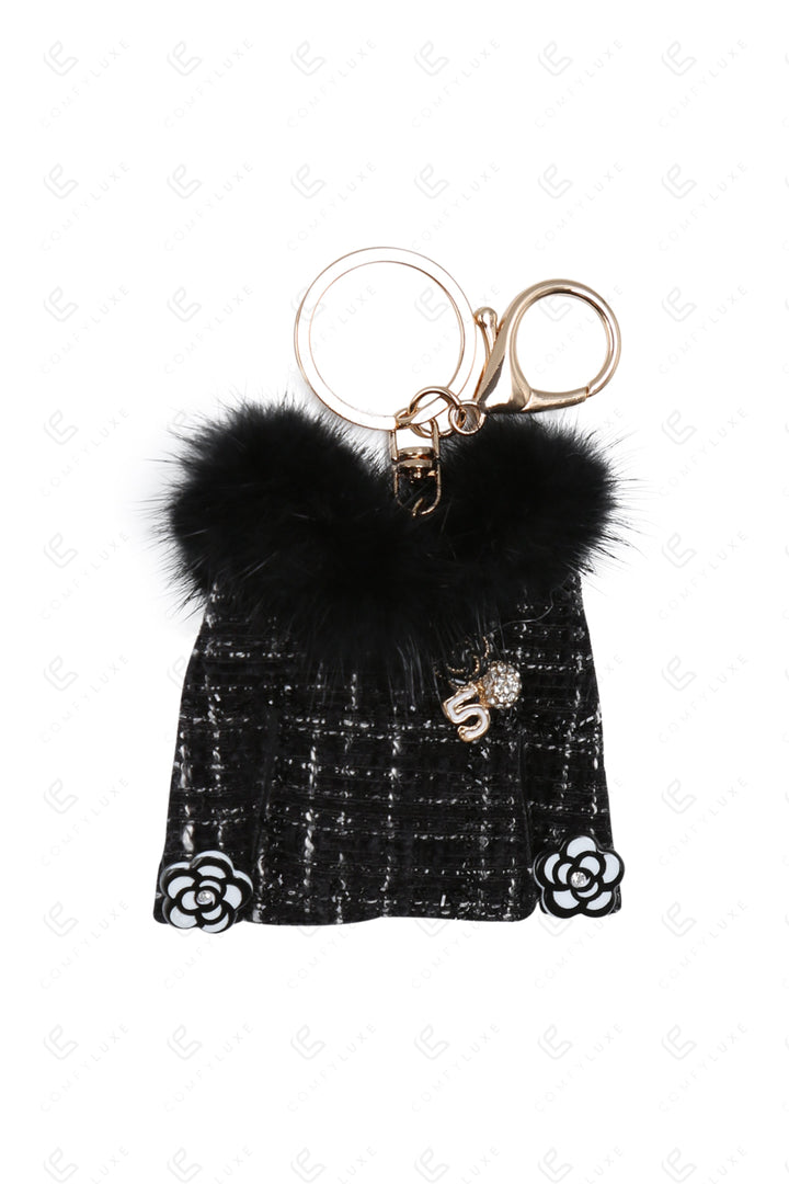 COAT KEYCHAIN/BAG CHARM BLACK KEYCHAINS