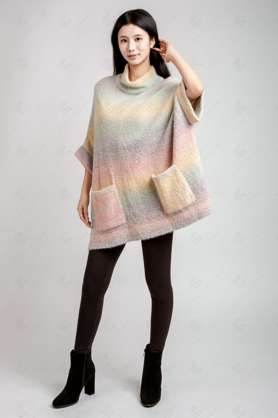 COLOR-BLOCKED &amp; GRADIENT PATTERN SWEATER APPAREL
