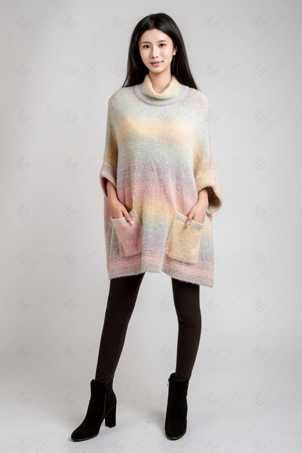 COLOR-BLOCKED & GRADIENT PATTERN SWEATER APPAREL