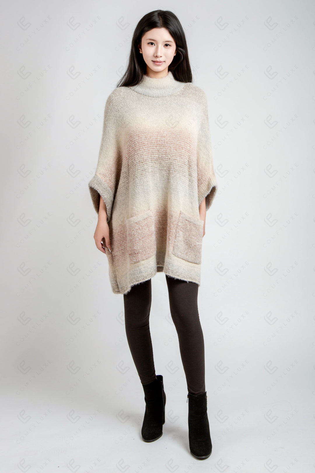 COLOR-BLOCKED &amp; GRADIENT PATTERN SWEATER APPAREL