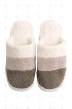 Load image into Gallery viewer, COLOR-BLOCKED PATTERN SLIPPERS BROWN / M/L SLIPPERS/SLIDES
