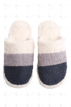 Load image into Gallery viewer, COLOR-BLOCKED PATTERN SLIPPERS NAVY / M/L SLIPPERS/SLIDES
