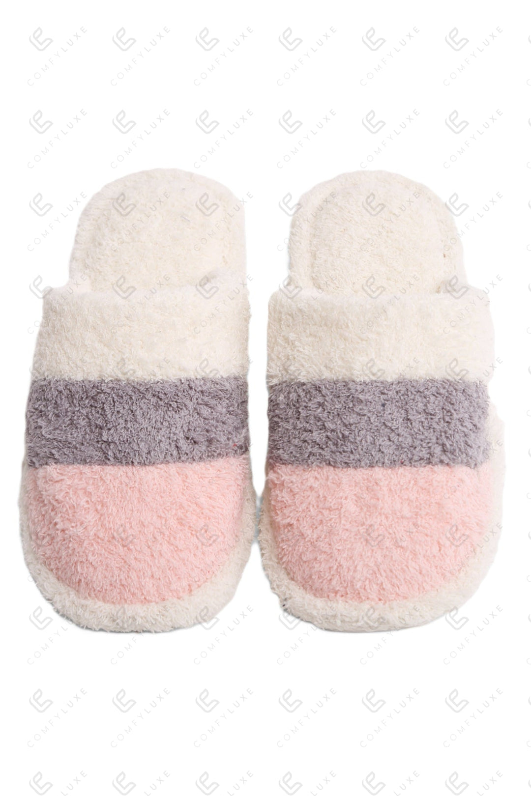 COLOR-BLOCKED PATTERN SLIPPERS PINK / M/L SLIPPERS/SLIDES