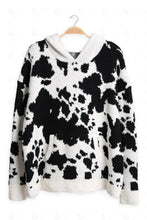 Load image into Gallery viewer, COW PATTERN HOODIE BLACK APPAREL
