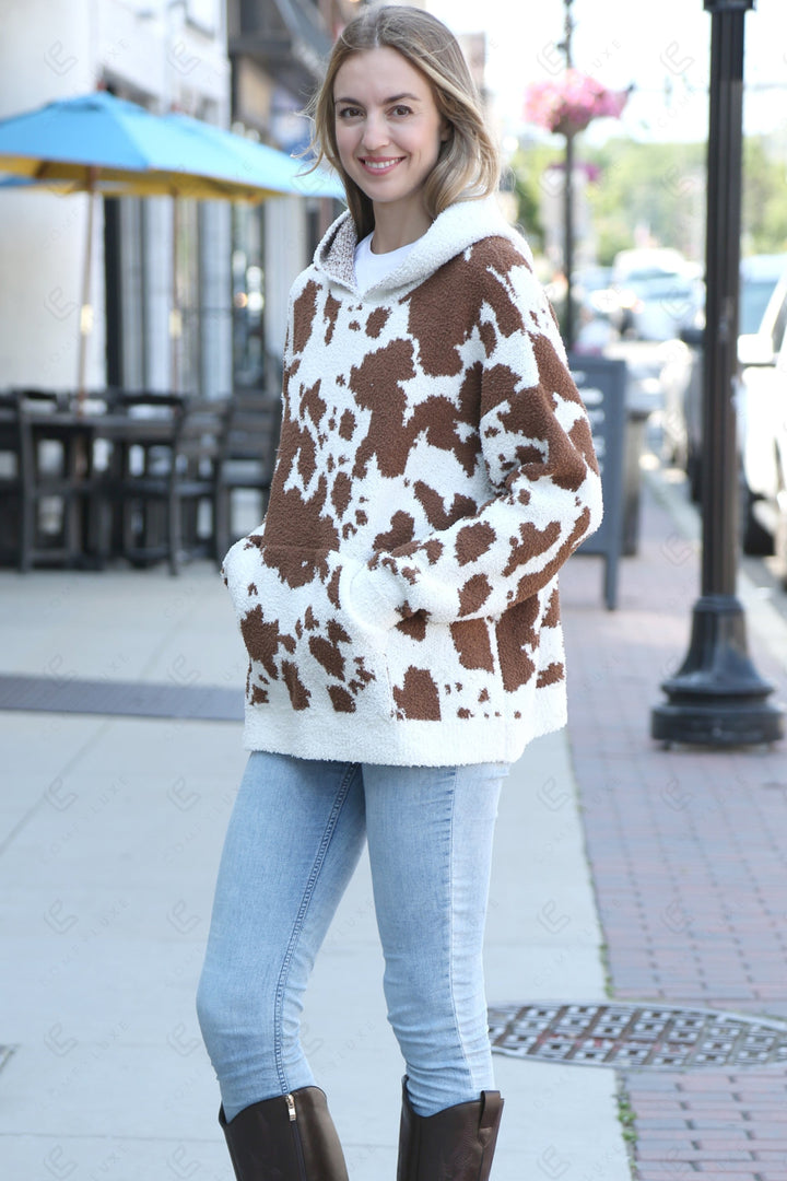 COW PATTERN HOODIE APPAREL