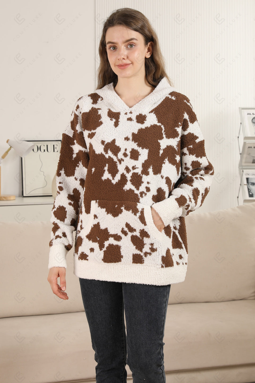 COW PATTERN HOODIE APPAREL