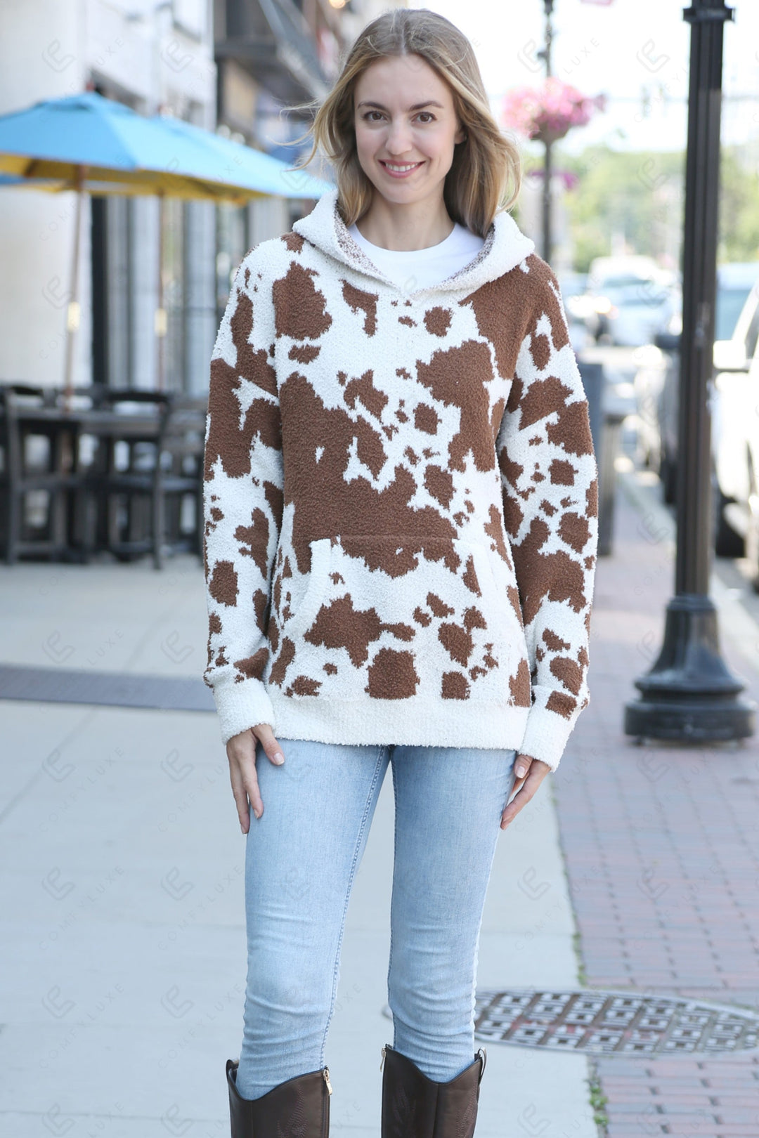 COW PATTERN HOODIE APPAREL