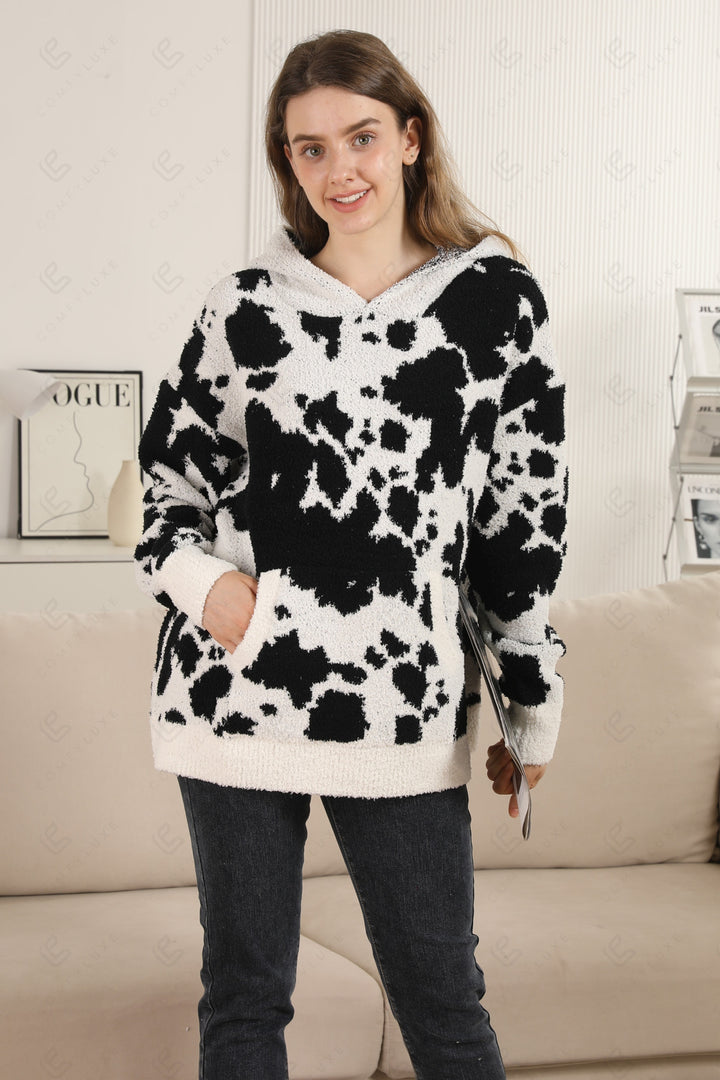 COW PATTERN HOODIE APPAREL