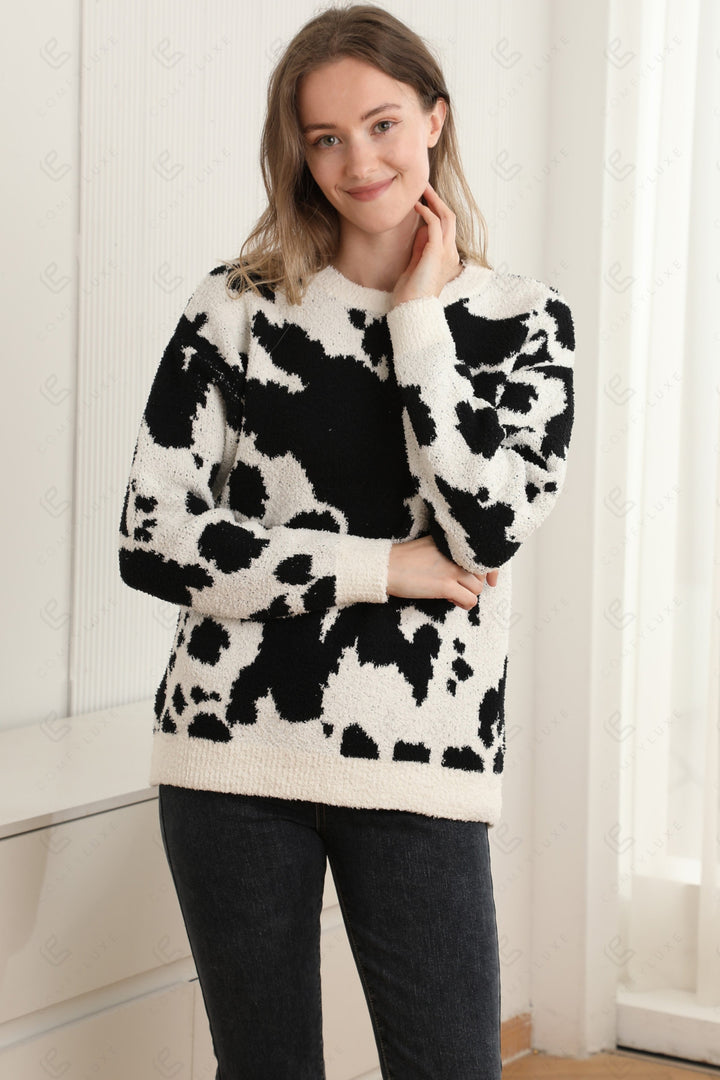 COW PATTERN SWEATER APPAREL