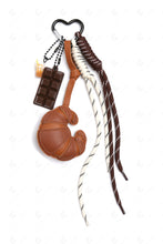 Load image into Gallery viewer, CROISSANT KEYCHAIN/BAG CHARM MOCHA KEYCHAINS

