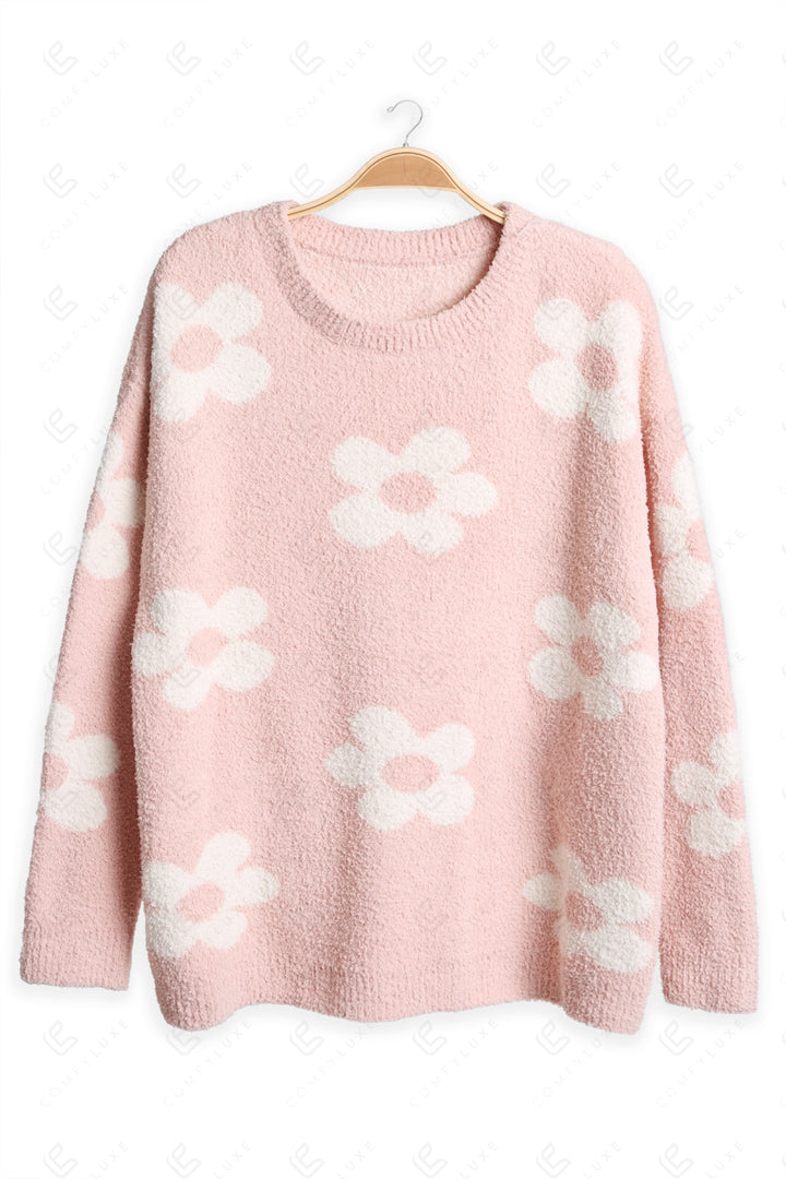 DAISY PATTERN SWEATER PINK APPAREL