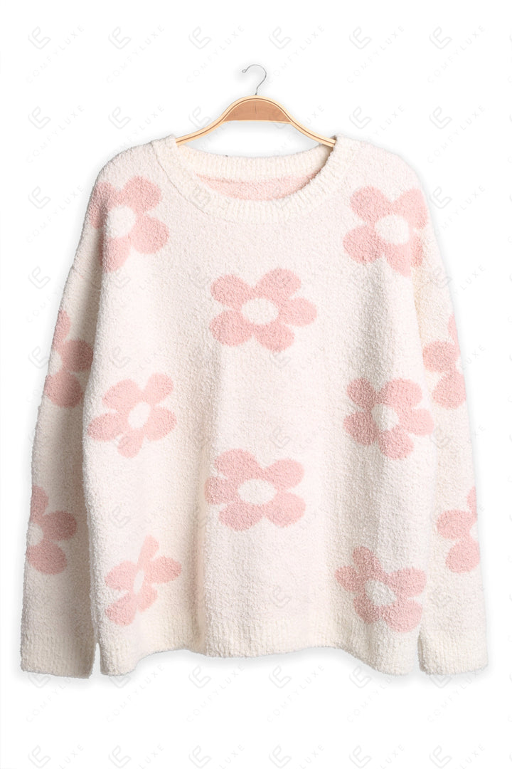 DAISY PATTERN SWEATER WHITE APPAREL