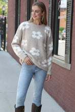 Load image into Gallery viewer, DAISY PATTERN SWEATER BEIGE APPAREL
