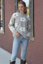 Load image into Gallery viewer, DAISY PATTERN SWEATER GRAY APPAREL
