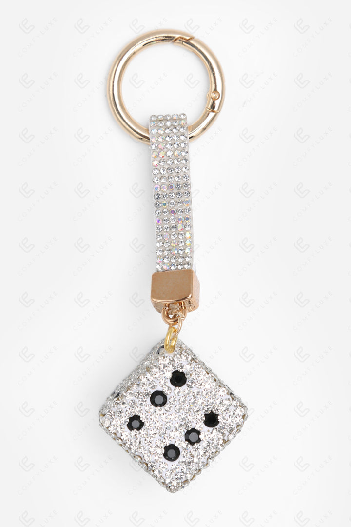 DICE KEYCHAIN/BAG CHARM WHITE KEYCHAINS