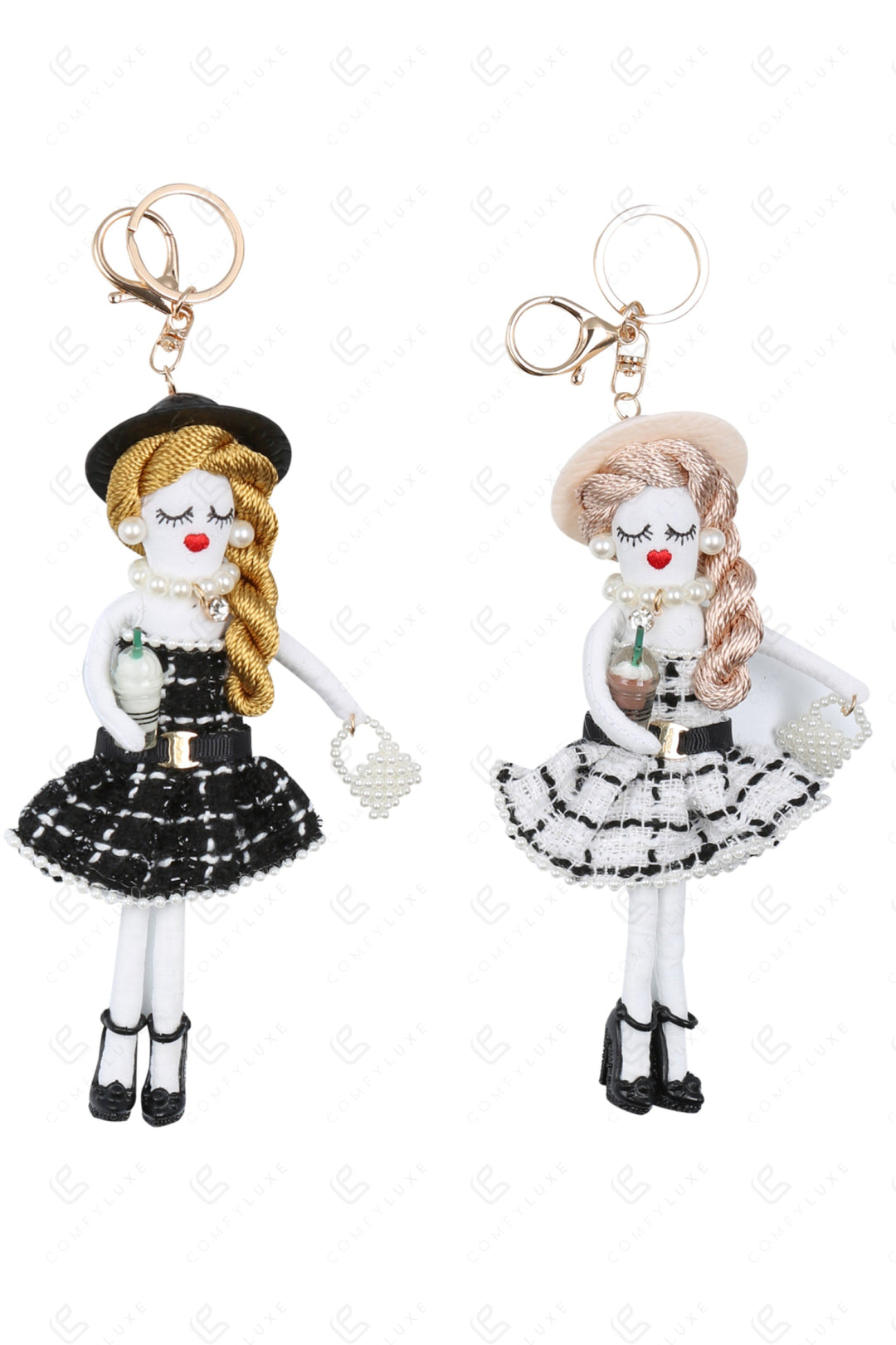 DOLL IN DRESS KEYCHAIN/BAG CHARM KEYCHAINS