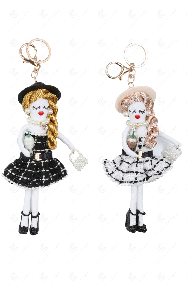 DOLL IN DRESS KEYCHAIN/BAG CHARM KEYCHAINS