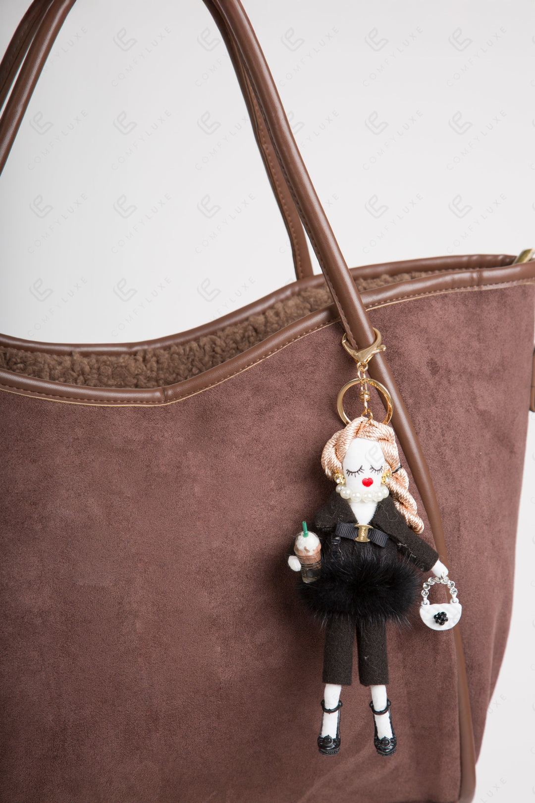 DOLL IN PANTS KEYCHAIN/BAG CHARM BLACK KEYCHAINS
