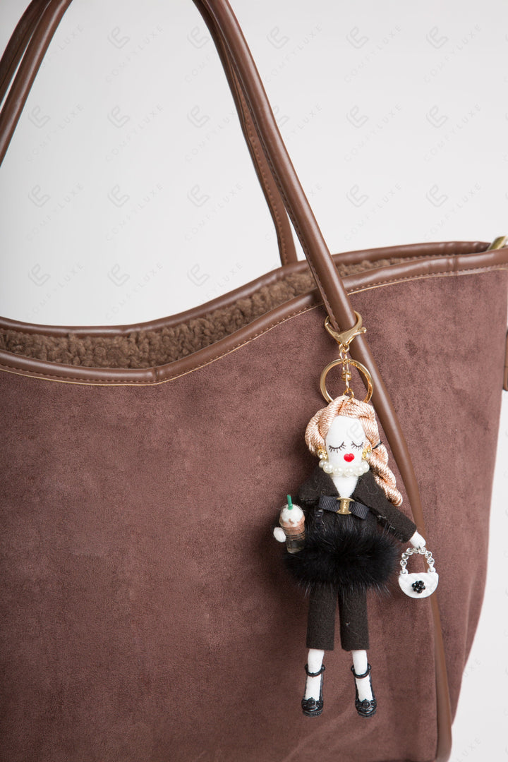 DOLL IN PANTS KEYCHAIN/BAG CHARM BLACK KEYCHAINS