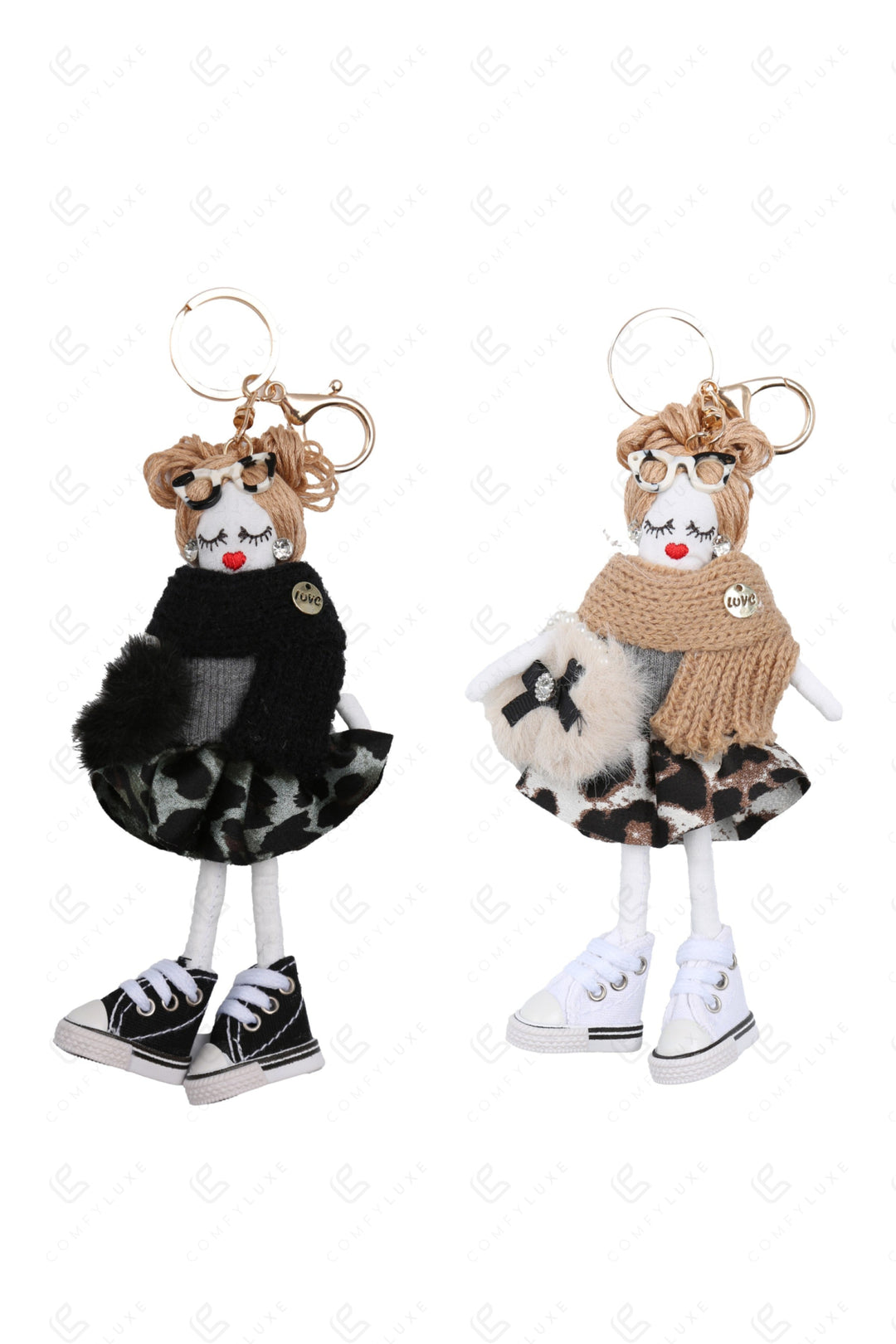 DOLL IN SKIRT KEYCHAIN/BAG CHARM KEYCHAINS