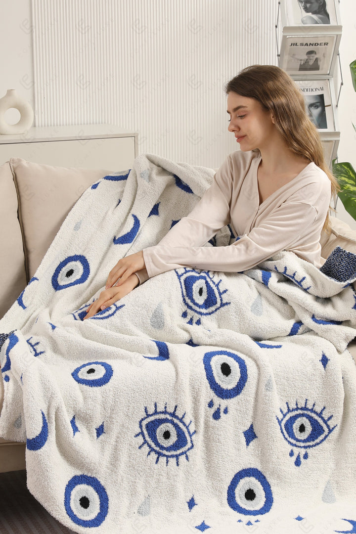 EVIL EYE PATTERN THROW BLANKET EVILEYE THROW BLANKETS