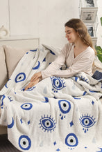 Load image into Gallery viewer, EVIL EYE PATTERN THROW BLANKET EVILEYE THROW BLANKETS
